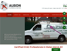 Tablet Screenshot of alisonplumbing.com